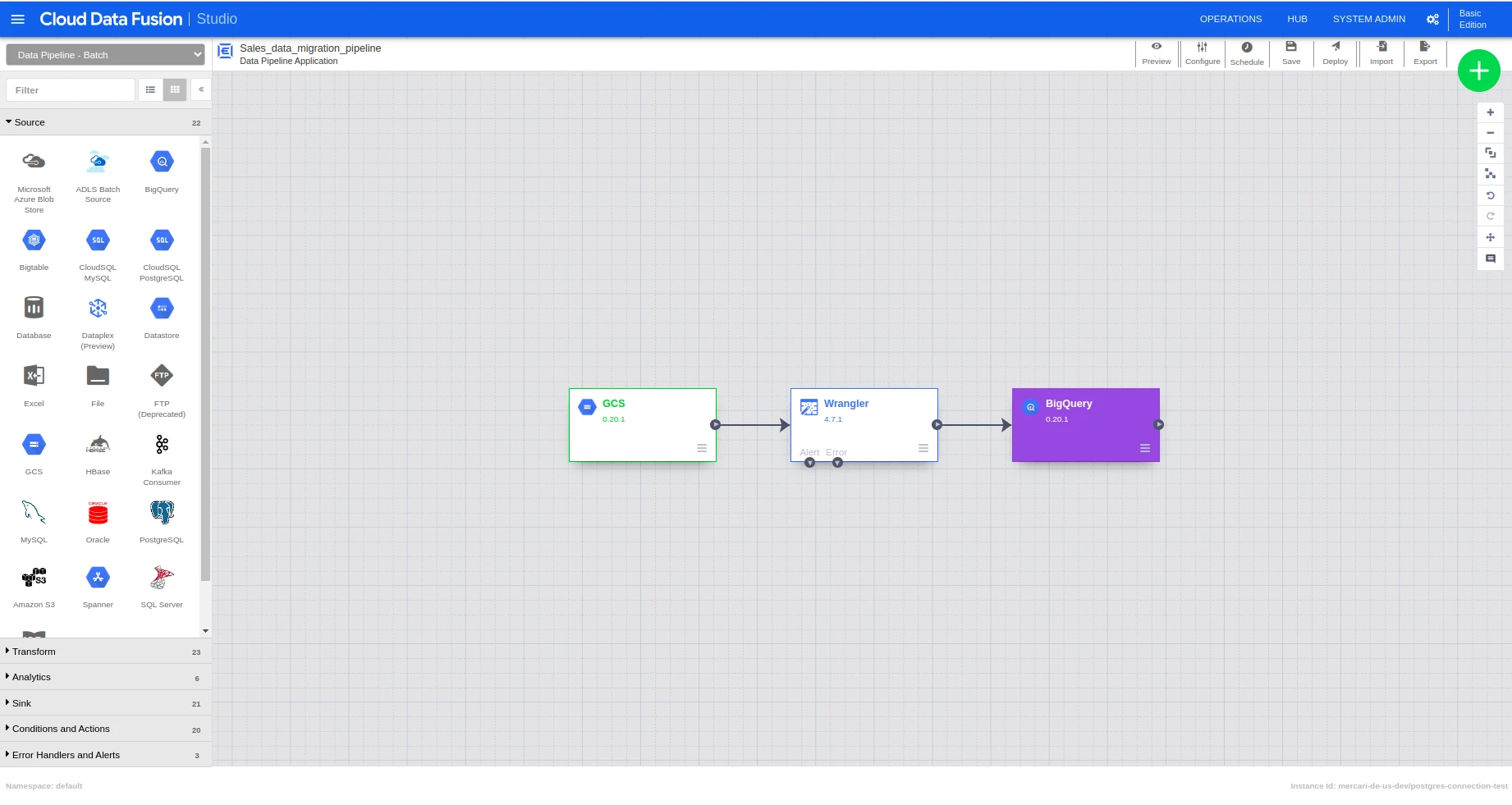 Load data from GCS to Big query